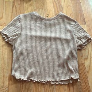 Millennial Pink Cropped and Ribbed Baby Tee